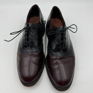 Allen Edmonds Polo Saddle Style Dress Shoes Mens Size 8D Black & Burgundy